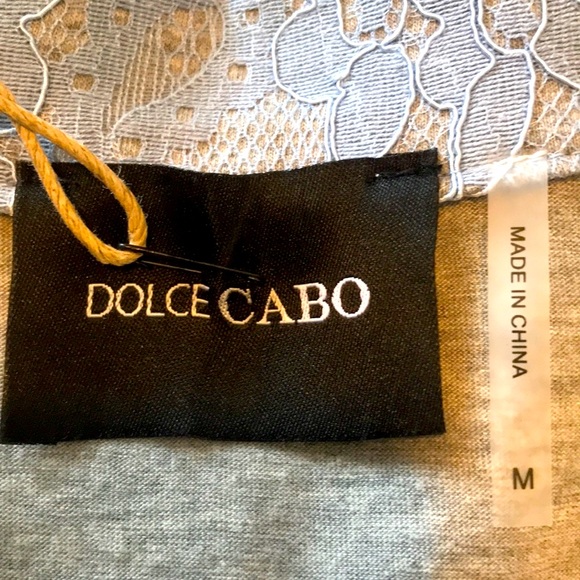 NWT DOLCE CABO Women's Blue Lace Overlay Jersey Lined Jacket Size Medium - Picture 9 of 11